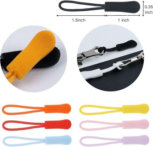 Sucrain 50 Pieces Zipper Pulls,25 Colors Zipper Tags Strong Nylon Cord Zippers Pull Replacement for Backpacks,Luggage,Jackets,Handbags,Sweatshirt,Purses in Saudi Arabia