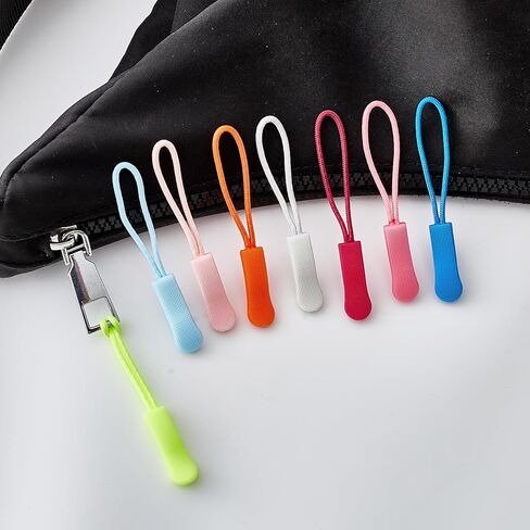 Sucrain 50 Pieces Zipper Pulls,25 Colors Zipper Tags Strong Nylon Cord Zippers Pull Replacement for Backpacks,Luggage,Jackets,Handbags,Sweatshirt,Purses in Saudi Arabia
