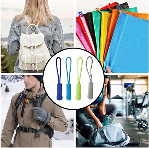 Sucrain 50 Pieces Zipper Pulls,25 Colors Zipper Tags Strong Nylon Cord Zippers Pull Replacement for Backpacks,Luggage,Jackets,Handbags,Sweatshirt,Purses in Saudi Arabia