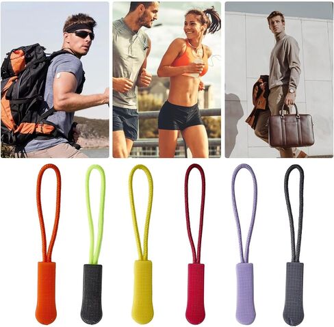 Sucrain 50 Pieces Zipper Pulls,25 Colors Zipper Tags Strong Nylon Cord Zippers Pull Replacement for Backpacks,Luggage,Jackets,Handbags,Sweatshirt,Purses in Saudi Arabia