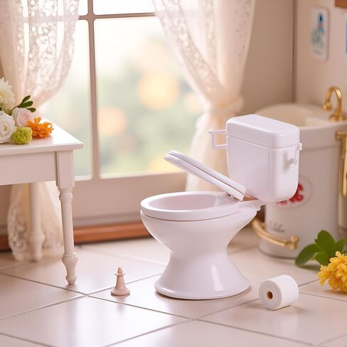 1:12 Scale Miniature Bathroom Toilet - Realistic Dollhouse Furniture for DIY Crafts, Dioramas and Architectural Models in Saudi Arabia