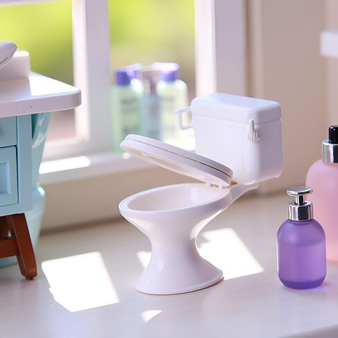 1:12 Scale Miniature Bathroom Toilet - Realistic Dollhouse Furniture for DIY Crafts, Dioramas and Architectural Models in Saudi Arabia
