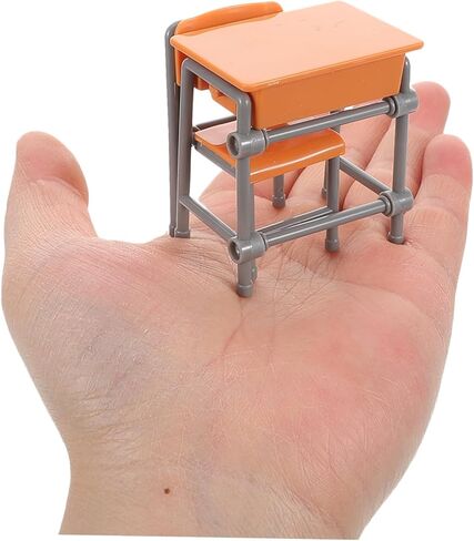 4sets Miniature Classroom Desk and Chair Dollhouse Furniture for Creative Play Detailed School Room Models for Boys and Girls Imaginative Decor in Saudi Arabia