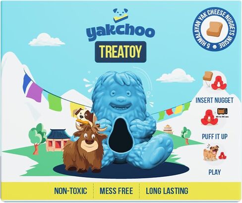 Treatoy for Dogs (Green) | BPA Free Interactive Chew Toy with Natural Himalayan Cheese Treat | Durable, Gentle on Gums, Fun Training & Dental Toy | Includes 5 Yak Cheese Nuggets in Saudi Arabia