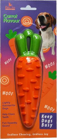 لعبة الكلب غير السامة من PetLike، ألعاب مضغ مطاطية متينة للكلاب من مادة TRP للجراء وألعاب الكلاب المتوسطة (جزرة برتقالية) in Kuwait