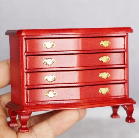 EatingBiting 1:12 1/12 Scale Dollhouse Miniature Furniture Wooden Chest TV Stand Drawer Cabinet Doll House Landscape Figurines in Saudi Arabia