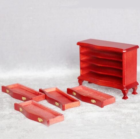 EatingBiting 1:12 1/12 Scale Dollhouse Miniature Furniture Wooden Chest TV Stand Drawer Cabinet Doll House Landscape Figurines in Saudi Arabia