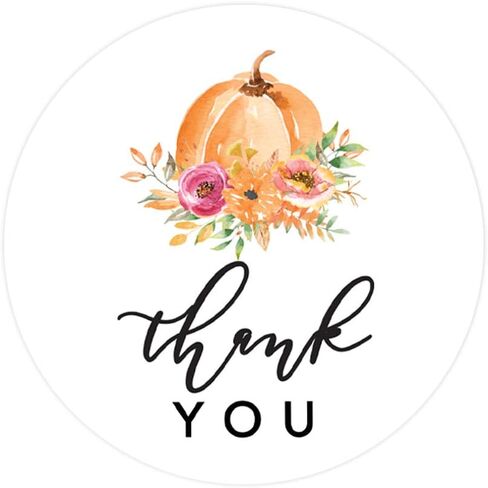 Andaz Press Autumn Fall Watercolor Baby Shower Party Collection, Round Circle Gift Tags, Thank You, Autumn Floral Bouquet Graphic Design, 24-Pack in Saudi Arabia