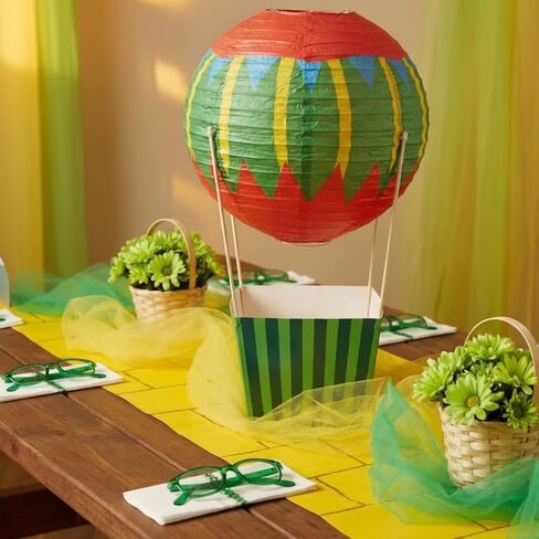 Leinuosen 6 Set Wizard Party Decorations Hot Air Balloon Table Centerpieces Decor for Baby Shower DIY Lantern Box with Stick Adhesive Rope for Wedding Birthday Gender Reveal Princess and Witch Party in Saudi Arabia