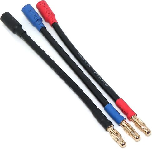 3-Pack 4mm Male to 6.5mm Female Bullet Connector ESC Extension Leads, 12AWG High Temp Silicone Wire 200°C, 13cm RC Motor Power Cables (Castle ESC Compatible) in Saudi Arabia