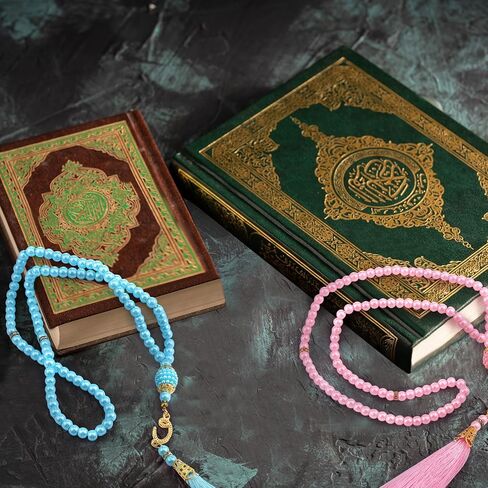 كيلاي 10 قطع رمضان تسبيح خرز صلاة مسلم خرز صلاة إسلام 99 خرز صلاة قلادة لؤلؤ زجاجي سوار مسبحة مسلم مع شرابة هدايا للرجال والنساء in Saudi Arabia