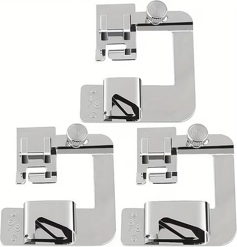 3 Sizes Wide Rolled Hem Pressure Foot Sewing Machine Presser Foot Hemmer Foot Set 1/2 Inch, 3/4 Inch, 1 Inch for Low Shank Sewing Machine in Saudi Arabia