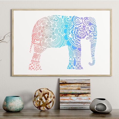 12 PCS Large Mandala Stencils Reusable Floral Moon Mandala Templates Vintage Flower Stencil for Painting on Floor Wood Wall Tile Fabric Furniture DIY Crafts Home Decor 8.3 x 11.7 Inch, A4 Size in Saudi Arabia