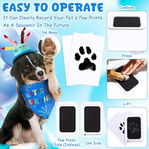 Dog Birthday Party Supplies, Blue Dog Boy Girl Birthday Set Includes Hat Bandana and Photo Frame for Small, Medium, Large Pets Puppy in Saudi Arabia