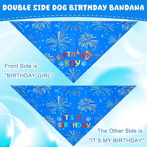 Dog Birthday Party Supplies, Blue Dog Boy Girl Birthday Set Includes Hat Bandana and Photo Frame for Small, Medium, Large Pets Puppy in Saudi Arabia