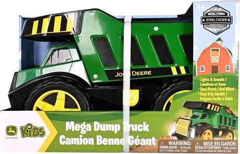 John Deere 16" Metal Dump Truck, Realistic Lights & Sounds, Heavy Duty Metal Truck Bed, Extra Large Wheels, Rugged Construction Vehicle Toy for Kids, Ages 3+, Indoor and Outdoor Play in Saudi Arabia