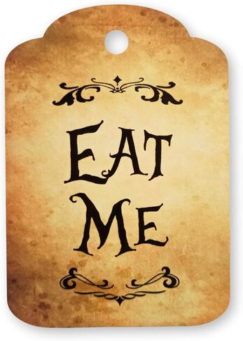 HANDRA - 50pcs Alice in Wonderland Party Tags - Drink Me Tags, Take Me, Eat Me, Open Me Mad Hatter Tea Party Favor Labels (Drink Me) in Saudi Arabia