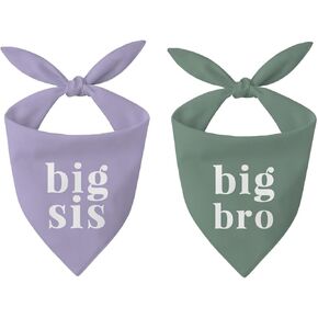 إعلان الطفل باندانا الكلب 2 حزمة، Big Bro Big Sis وشاح الحيوانات الأليفة، زي مثلث قابل للتعديل للحيوانات الأليفة لإعلان الحمل، منديل لطيف للحيوانات الأليفة للكلاب المتوسطة الصغيرة in Kuwait