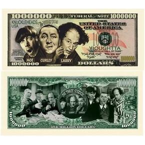 Three Stooges (3 Stooges) Million Dollar Bill With Bill Protector - Limited Edition - Best For Collecting, Full Color, Real Money Size. Makes A Great Gift. in Kuwait