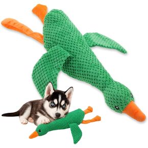 ألعاب الكلاب للمضغ العدواني، لعبة مضغ الأوز للكلاب، لعبة قطيفة مجعدة تصدر أصواتًا، ألعاب مضغ قوية تفاعلية للكلاب، بيضاء in Kuwait