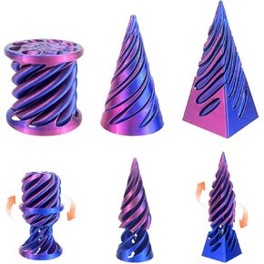 10 Pack 3D Printed Spiral Fidget Toys Set， Impossible Magic Passthrough Stress Relief Toy for Anxiety Relaxing,Cuboid,Cylinder,Cone,Cube,Wave,Whirlwind,Pyramid,Gourd,Triangle,Quadrilateral(LG) in Kuwait