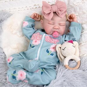 UOFTKIZ Real Life Reborn Baby Dolls Girl - دمية طفل واقعية مقاس 20 بوصة، دمية طفل ناعمة من الفينيل النابض بالحياة، مثالية للعب الأدوار، هدية للأطفال بعمر 3 سنوات فما فوق، والجدة، والآباء الجدد، وهواة الجمع in Saudi Arabia