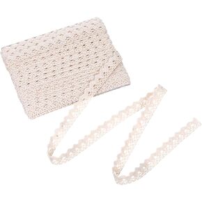 10 Yards Lace Ribbon Vintage Crochet Lace Trim Beige Sewing Ribbon for Crafts Gift Package Wrapping Bridal Wedding Decoration Scrapbooking Supplies (0.6 Inch Wide) in Saudi Arabia