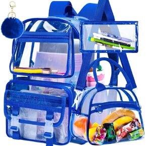 KLFVB Clear Backpack, Heavy Duty Transparent Bookbag, See Through Sequin Backpacks in Saudi Arabia