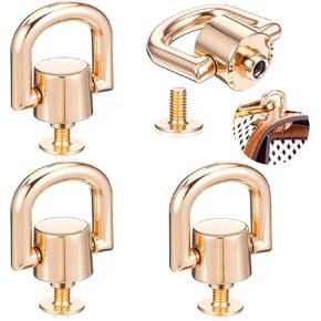 4 PCS Gold D Rings for Purse Handbag Hardware for Bag Making Making Hardware Gold D Ring Strap Connector Leather Handbag Hardwares Accessories for Belt, DIY Craft in Saudi Arabia