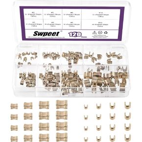 طقم أدوات تثبيت منزلق بسحاب 120 قطعة من Swpeet #3#5#8#10، توقفات علوية على شكل حرف U وتوقفات سفلية على شكل حرف H، مجموعة إصلاح سدادة سحاب، استبدال سدادة سحاب لإصلاح الحقائب والمعاطف in Saudi Arabia