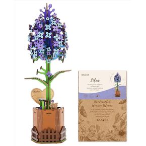 ألغاز خشبية ثلاثية الأبعاد من Kaayee للبالغين - أرجواني، مجموعة نماذج زهور خشبية مصنوعة يدويًا للبناء، عيد الأم/مجموعة نباتية/أفكار هدايا إبداعية مثالية/التدفئة المنزلية (168 قطعة) in Kuwait