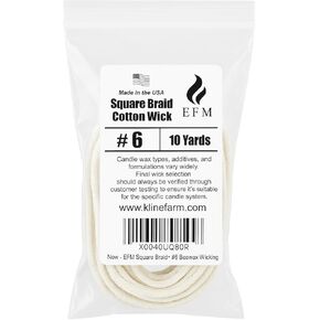 EFM Square Braid Cotton Candle Wick - #6 Wicking – Unwaxed, Raw Wick for Beeswax Candle Making in Saudi Arabia