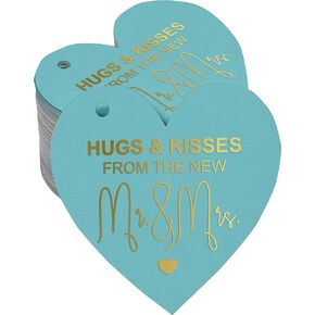 بطاقة تعليق ورقية من رقائق الذهب للأحضان والقبلات من بطاقة هدايا الزفاف 100 قطعة in Kuwait