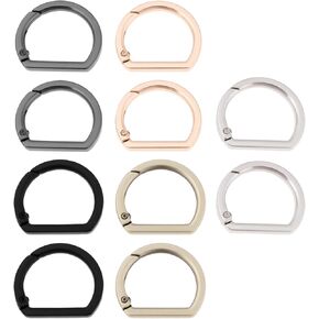 10 قطعة معدنية مسطحة D حلقة الربيع كيرينغ مشبك الربيع مشبك خاطف مشبك للحقائب والمحافظ in Kuwait