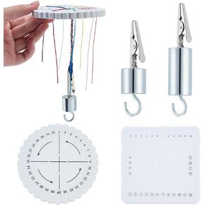 FREEBLOSS 4pcs Kumihimo Discs and Kumi Lite Weight with Alligator Clip Kumihimo Supplies Friendship Bracelet Loom with Weight Clips Bracelet Maker Kit in Saudi Arabia