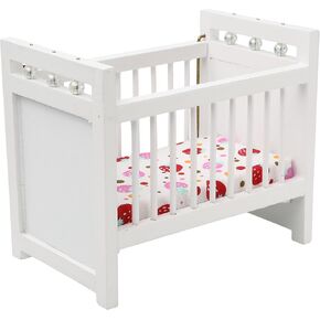 1/12 Miniature Wooden Doll Crib Mini Bed for Dollhouse Bedroom Furniture in Saudi Arabia