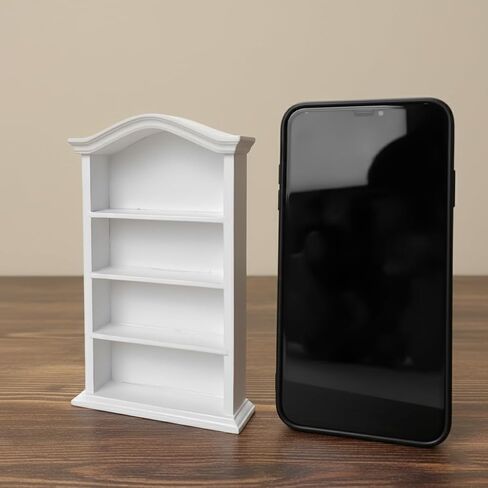 Miniature Book Shelf 1:12 Mini Bookshelf Dollhouse Furniture Accessories White Wooden Bookcase for Doll House, Books Storage Shelves, Classic Display Decoration Accessories, Cute Small Items in Saudi Arabia