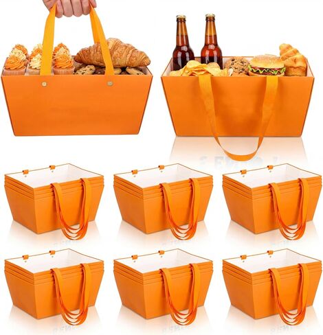 Glenmal 12 Pack Senior Night Basketball Baskets for Gifts Empty Basketball Kraft Paper Baskets with Handles Fillable Party Favor Bags for Sports Holiday Birthday Party Decor in Saudi Arabia