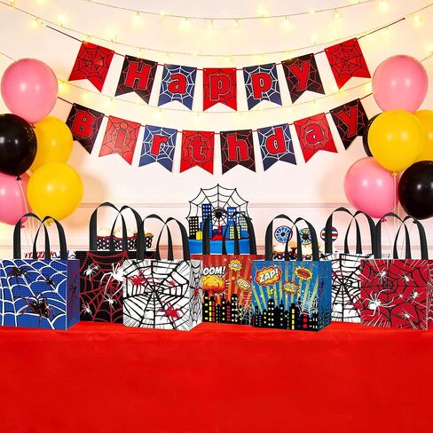 Roaring Good Time Hero Party Favor Goodie Bags12 PCS Hero Party Favors Bags Hero Birthday Decoration Favor Bags Boxes Party Candy Bags Car Goodie Gift Treat Bags Themed Birthday Party Supplies in Saudi Arabia