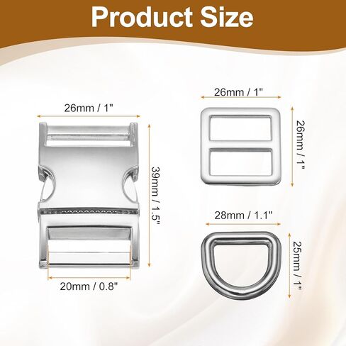 أبازيم تحرير جانبية معدنية من HARFINGTON بإبزيم سريع التحرير قابل للتعديل مع حلقات منزلقة ثلاثية الانزلاق على شكل حرف D لحقيبة الظهر بحزام من النايلون in Kuwait