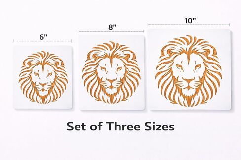 Lion Stencil – Wildlife Animal Art Stencil for Painting, Crafting and DIY Projects (3 Pcs Set) in Saudi Arabia
