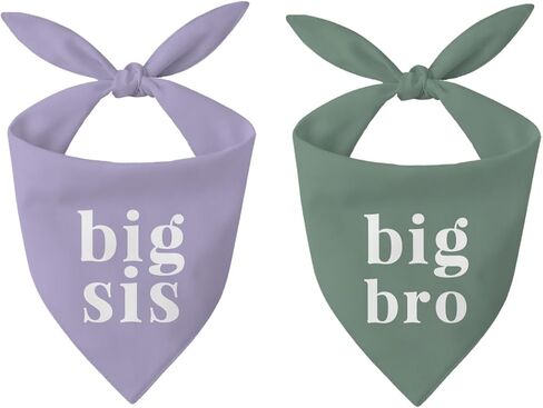 إعلان الطفل باندانا الكلب 2 حزمة، Big Bro Big Sis وشاح الحيوانات الأليفة، زي مثلث قابل للتعديل للحيوانات الأليفة لإعلان الحمل، منديل لطيف للحيوانات الأليفة للكلاب المتوسطة الصغيرة in Kuwait