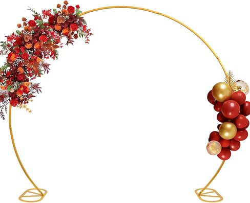 8ft Balloon Arch Stand,Round Backdrop Stand,Golden Circle Wedding Arch Frame for Wedding,Valentine's Day,Birthday,Party,Friends Gathering,Christmas,Garden Decoration in Kuwait