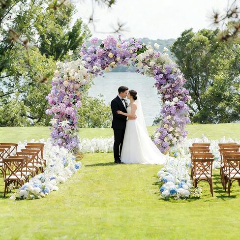 8ft Balloon Arch Stand,Round Backdrop Stand,Golden Circle Wedding Arch Frame for Wedding,Valentine's Day,Birthday,Party,Friends Gathering,Christmas,Garden Decoration in Kuwait