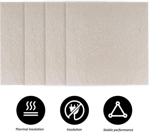 4 Pcs Microwave Oven Waveguide Cover,5.1x5.1 Inch Mica Plates Replacement Kit,Heat Resistant Insulation Board for Universal Microwave Repair Maintenance(0.4mm Thick) in Kuwait