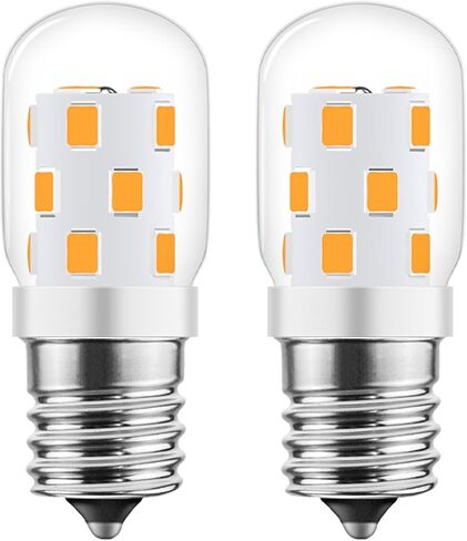 LED Microwave Light Bulb Over Stove Appliance 8206232A 40W Incandescent Equivalent, E17 LED Bulb Dimmable for Refrigerator, Range Hood, 3W 380LM Warm White 2700K, T7 Intermediate Base, Pack of 2 in Saudi Arabia