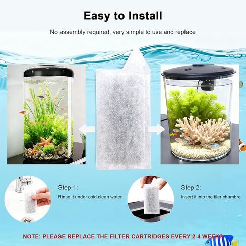 Small Aquarium Filter Cartridges Replacement Compatible with Tetra Whisper 3i Internal Filters, Frameless Design Filter Refills Work with 3-10 Gallons Small Fish Tank in Saudi Arabia