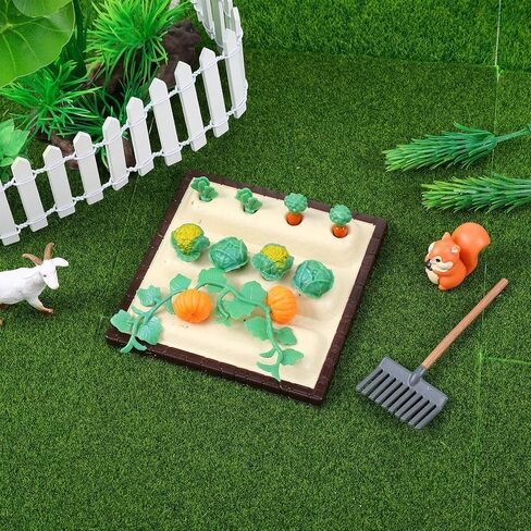 Mini Garden Tools Miniature Dollhouse Decorations Mini Shovel Rake Farm Model Small Ornament Resin Vegetable Figurines Field Scene Landscape Outdoor Decor in Saudi Arabia