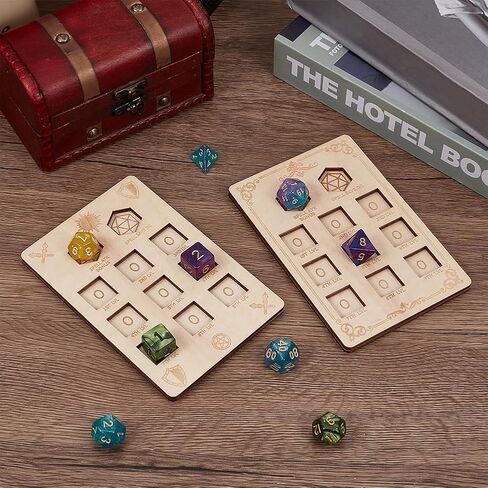 BENECREAT 2 أنماط D&D Spell Slot Tracker، نقش بالليزر، صينية نرد خشبية لهواة جمع الزنزانات والتنينات D&D هدية إكسسوار 5.9x3.9 بوصة in Saudi Arabia
