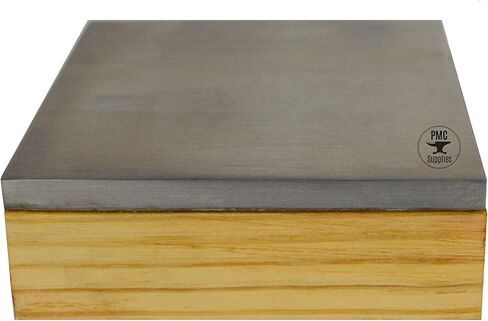 3" Hardened Steel Combination Bench Block w/Wooden Base Jewelry Making Metal Forming Work Surface Tool in Saudi Arabia
